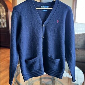 Ralph Lauren Dark Blue Lambswool Cardigan